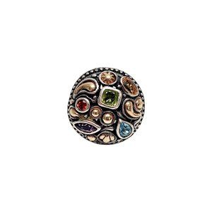 Samuel Benham BJC Sterling Silver 18K Plated Multi Gemstone Ring #11494